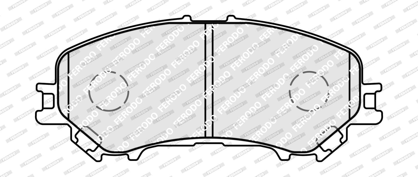 Pastiglie Ferodo FDB4843 dettaglio mescola frenante spessore 18mm segnalatore usura 141,9x59,6mm