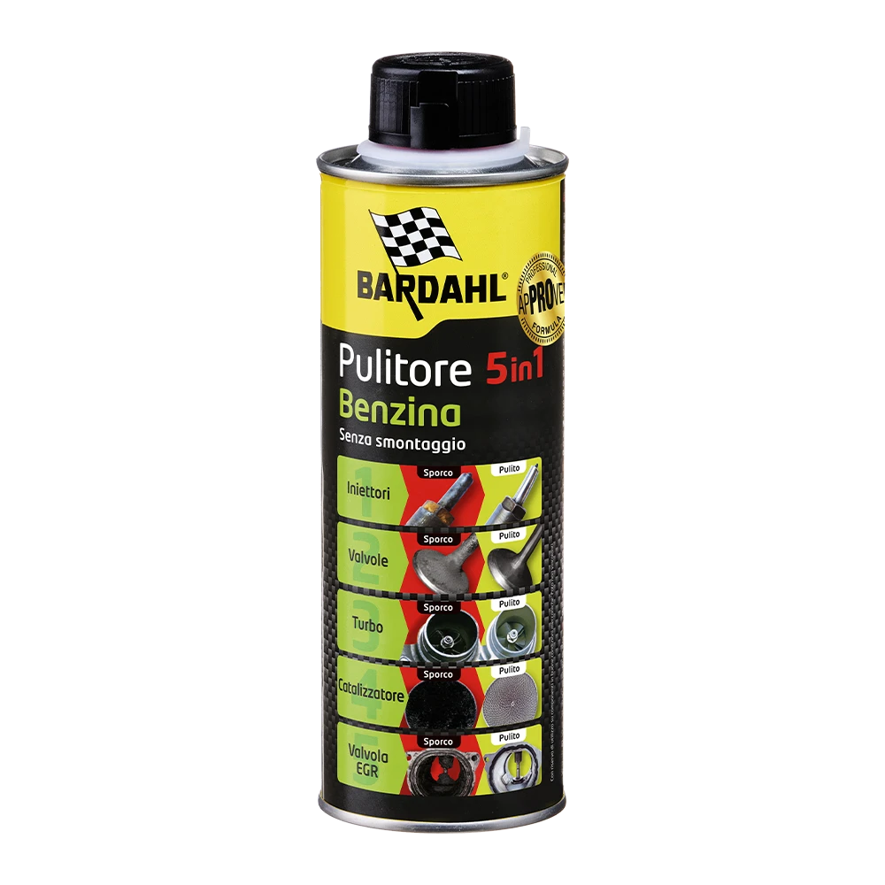 Bardahl Pulitore 5 in 1 Benzina flacone 500ml additivo multifunzionale pulizia iniettori GPF EGR catalizzatore