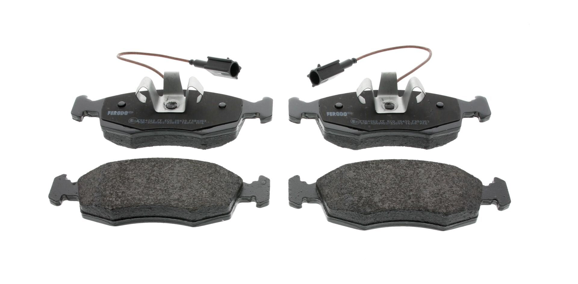 Pastiglie freno anteriori Ferodo FDB4353 kit 4 pezzi R90 homologated sistema ATE contatto segnalazione usura clip pistone