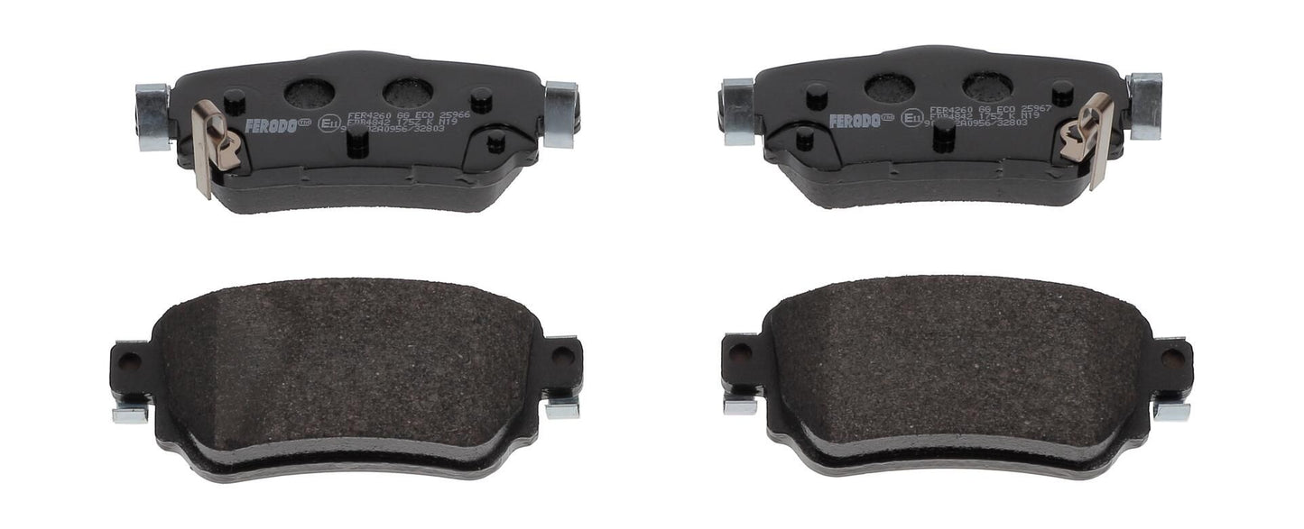 Pastiglie freno posteriori Ferodo FDB4842 kit 4 pezzi R90 homologated sistema TRW con segnalatore acustico usura