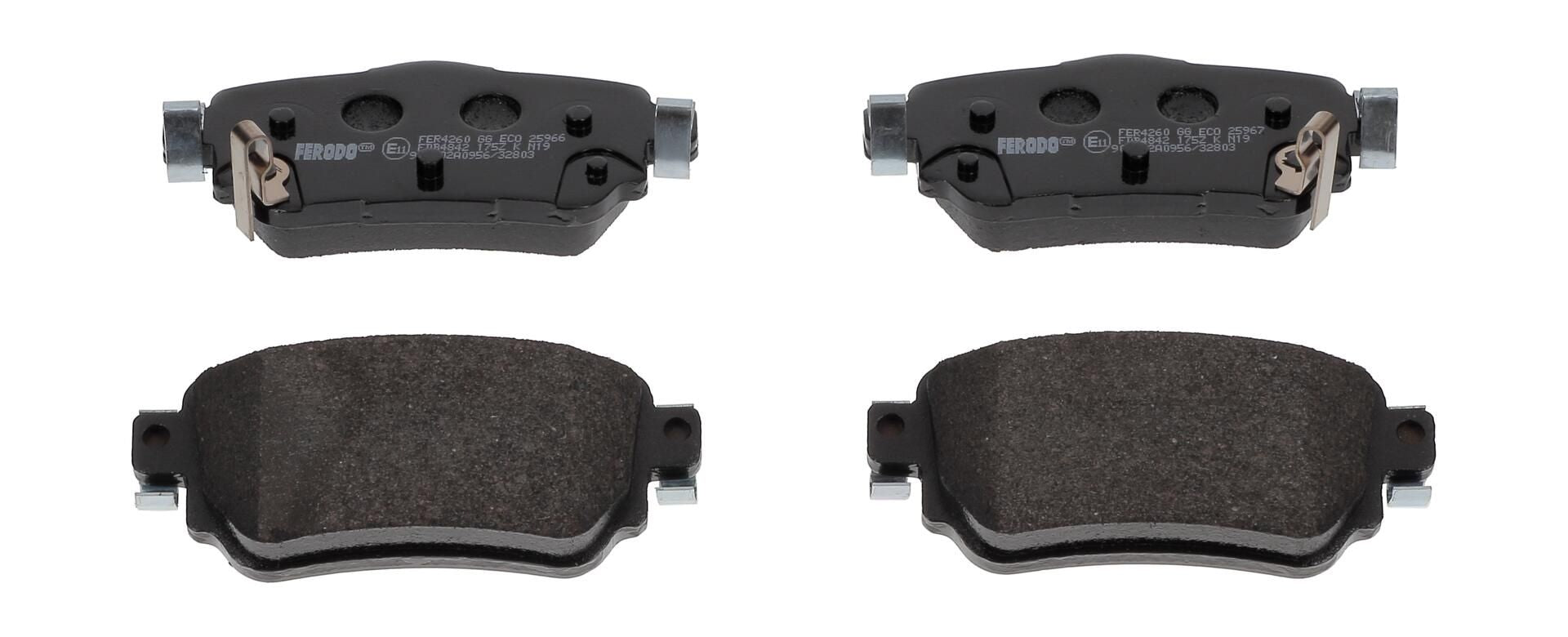 Pastiglie freno posteriori Ferodo FDB4842 kit 4 pezzi R90 homologated sistema TRW con segnalatore acustico usura
