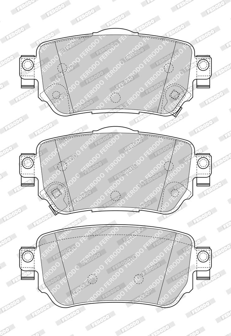 Pastiglie Ferodo FDB4842 dettaglio mescola frenante spessore 15,1mm segnalatore usura clip accessori inclusi
