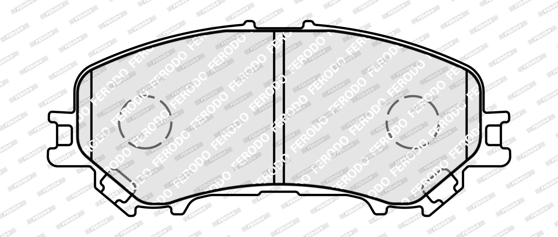 Pastiglie Ferodo FDB4843 dettaglio mescola frenante spessore 18mm segnalatore usura 141,9x59,6mm