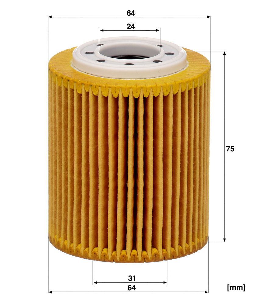 Misure filtro olio MANN HU 7032 Z Altezza 75mm Diametro esterno 64mm