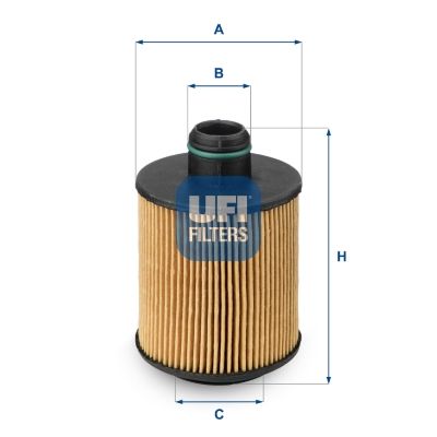 Filtro UFI 25.061.00 - Cartuccia Filtro 105x66 mm Ø25/48 mm