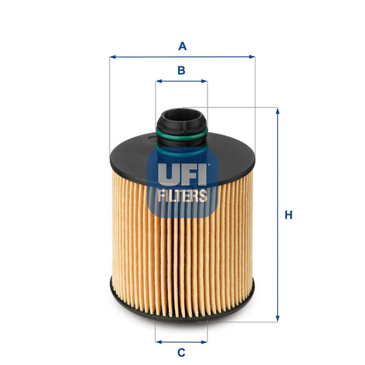 Filtro UFI 25.083.00 - Cartuccia filtro 101x72 mm Ø interno 25 mm e 36 mm