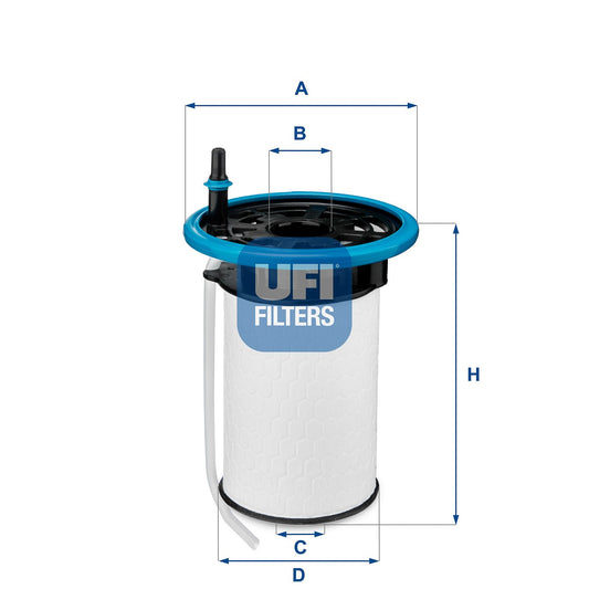 Filtro UFI 26.052.00 - Cartuccia Filtro dimensioni Alt 116 mm Diametro 93 mm