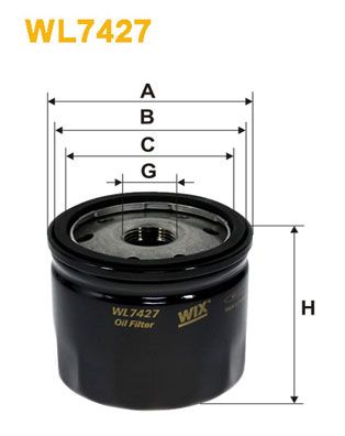 Filtro olio WIX WL7427 filtro ad avvitamento spin-on vista frontale